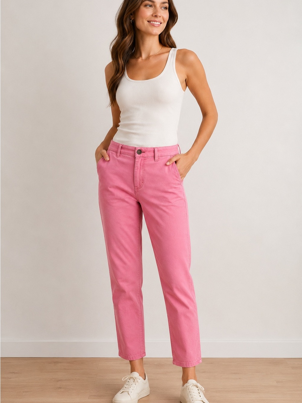 Pilcro and the Letterpress Hyphen Pink Slim Straight Chino Pants Women’s Size 30